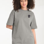 Kadın Bisiklet Yaka New York Baskı Detaylı Oversize Tshirt