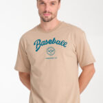 Erkek Bisiklet Yaka Baseball Baskı Detaylı Oversize Tshirt