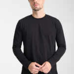 Unisex Relax Fit Rahat Kesim Uzun Kollu Bisiklet Yaka Basic Tişört