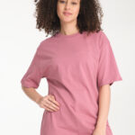 Kadın Bisiklet Yaka Oversize Tshirt